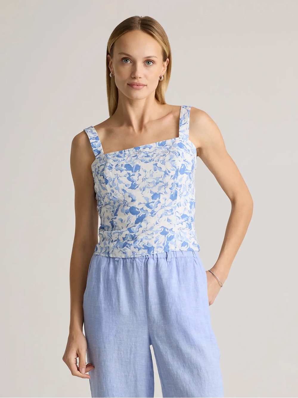 NWT Quince 100% European Linen Fitted Tank size XL